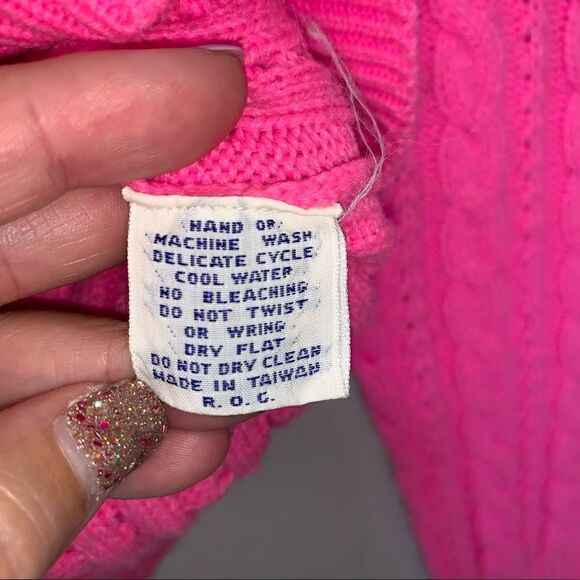 Vintage Deans of Scotland Cable Knit Cardigan Sweater - Picture 5 of 6